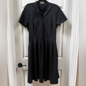 Tahari Black Denim-Look A-Line Dress 16
